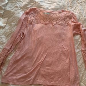 Maurices pink lace long sleeve top Valentine’s Day
